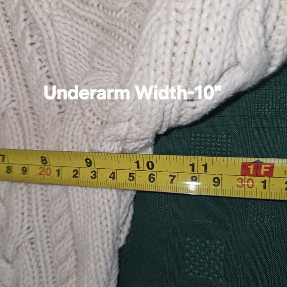 Banana Republic Baby Cableknit Sweater 6-12 Months Fisherman Cream Zip Up Mini - Picture 11 of 11